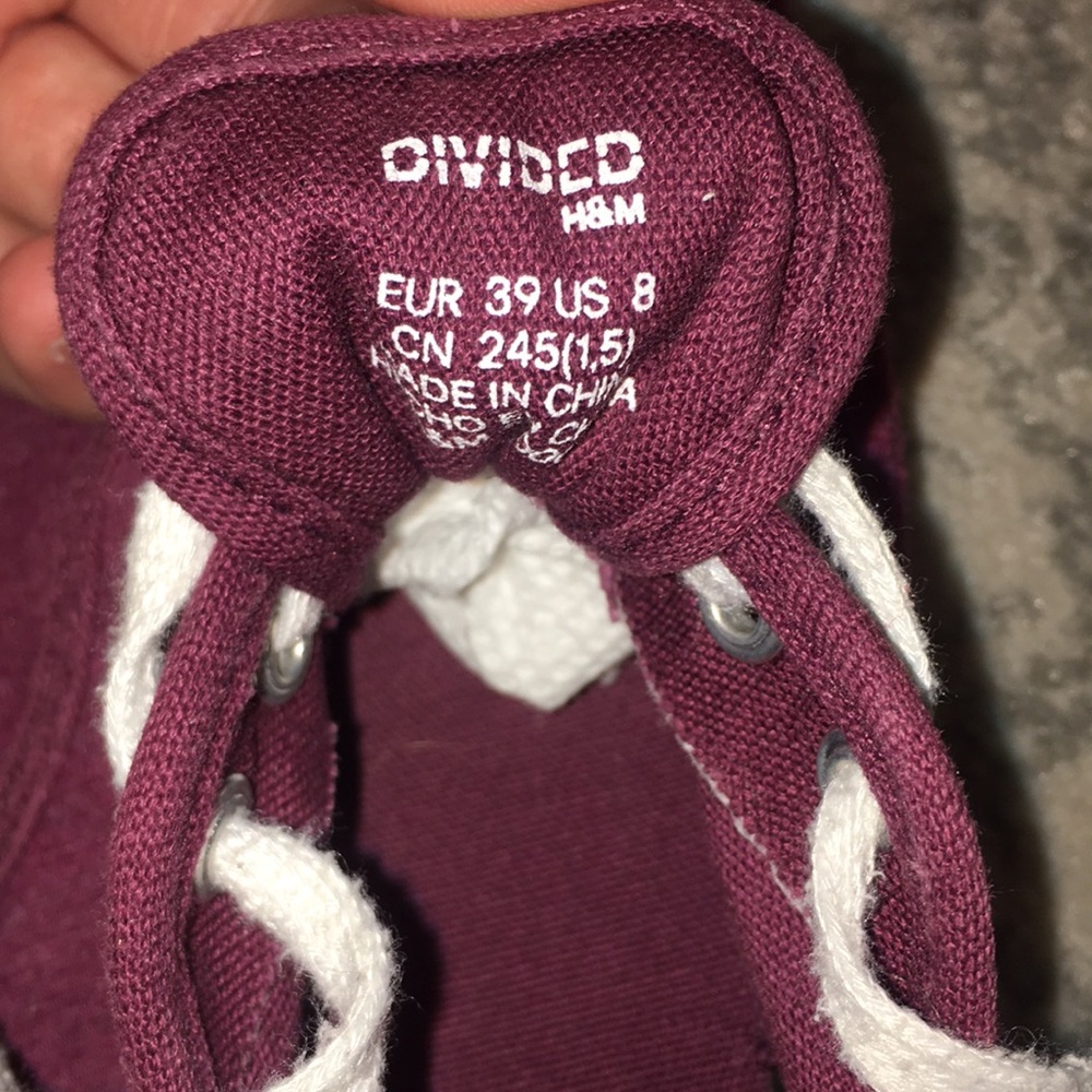 H&M Burgundy Tennis Sneakers - Picture 5 of 6